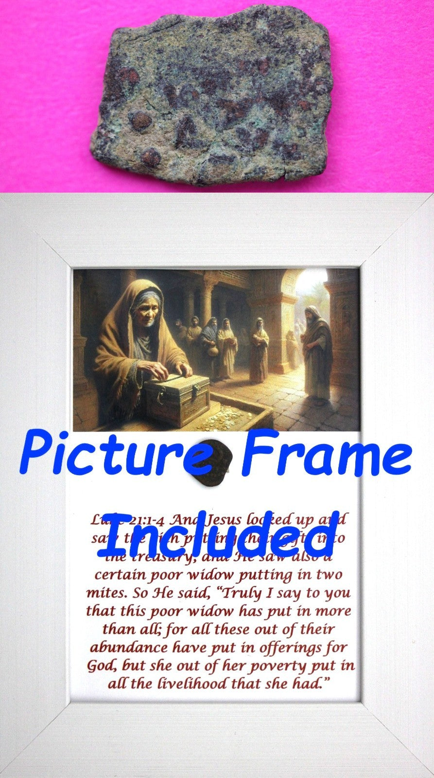 Widows Mite Coin Holy Land Artifact Free Display Frame Jesus Christ Lifetime 90