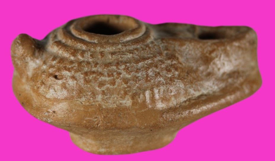 Ancient Holy Land Oil Lamp Artifact Jesus Christ Homeland 100 - 400 AD COA L07