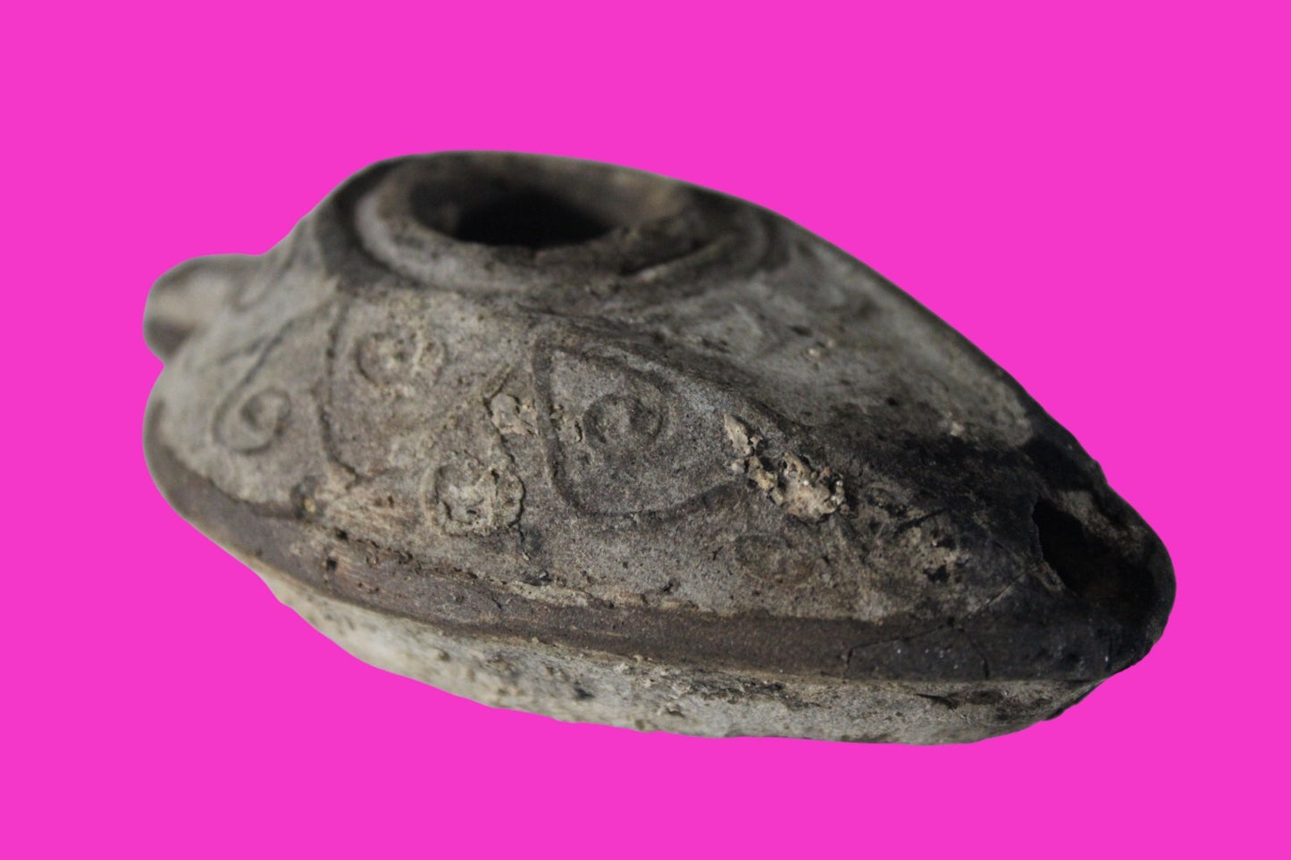 Oil Lamp Holy Land Ancient Artifact Jesus Christ Home Israel 300-600 AD COA 71