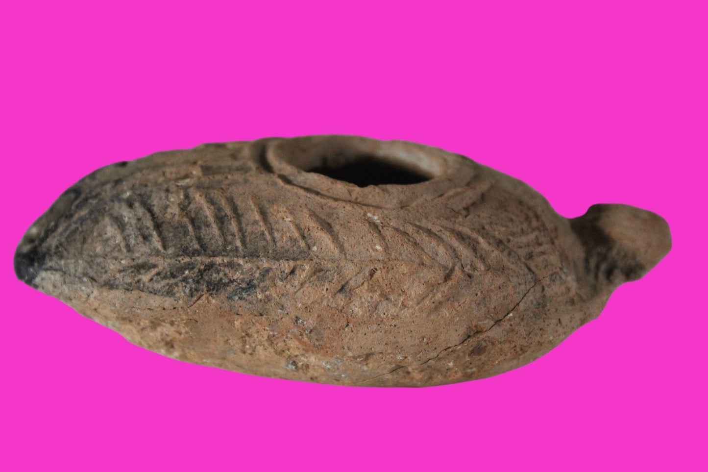 Oil Lamp Holy Land Ancient Artifact Jesus Christ Home Israel 300-600 AD COA 74