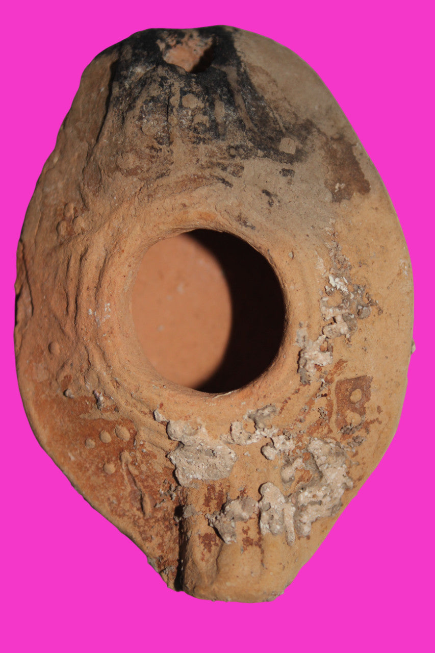 Ancient Holy Land Oil Lamp Artifact Jesus Christ Homeland 100BC-400AD COA 30