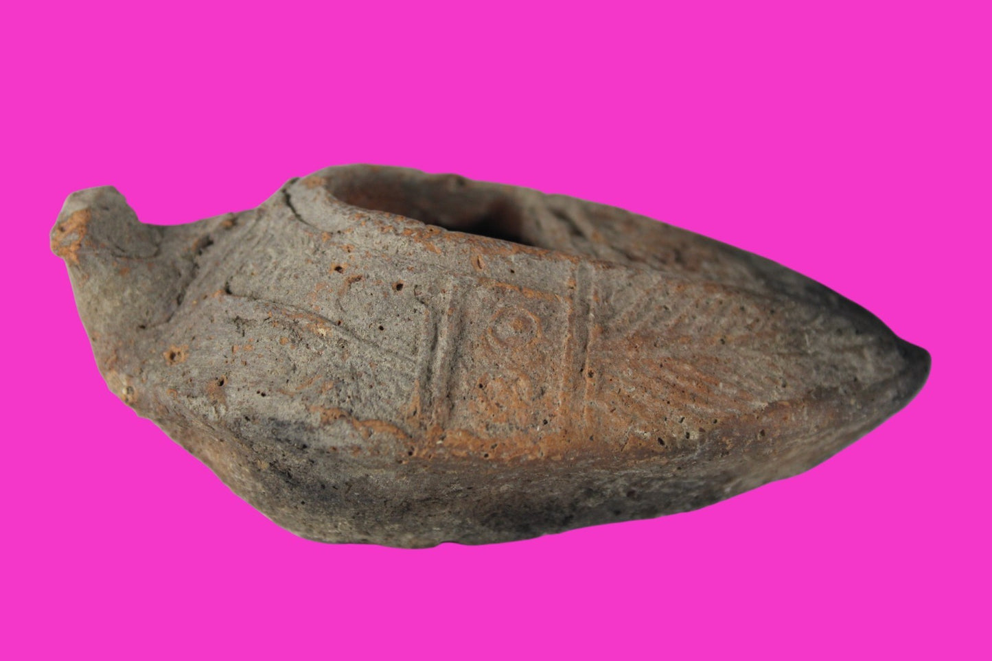 Oil Lamp Holy Land Ancient Artifact Jesus Christ Home Israel 300-600 AD COA 125