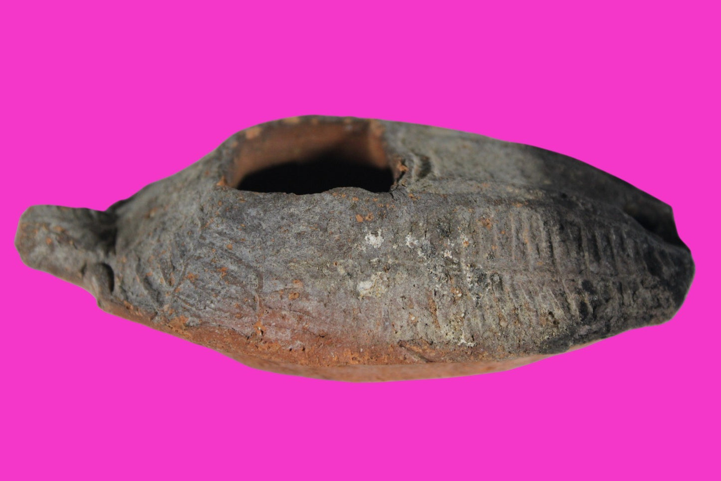 Oil Lamp Holy Land Ancient Artifact Jesus Christ Home Israel 300-600 AD COA 109