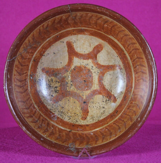 Authentic Pre Columbian Artifact Mayan Decorated Bowl 250-900 AD Yucatan T12