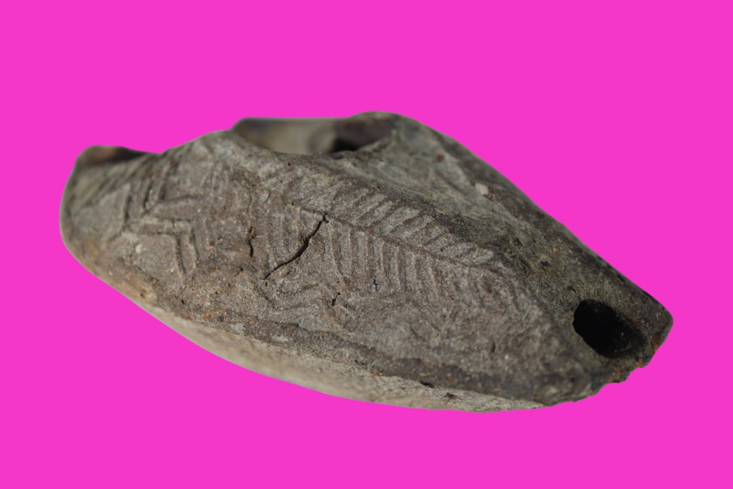 Ancient Holy Land Oil Lamp Artifact Rare Kiln Error Israel 300-600 AD COA 129