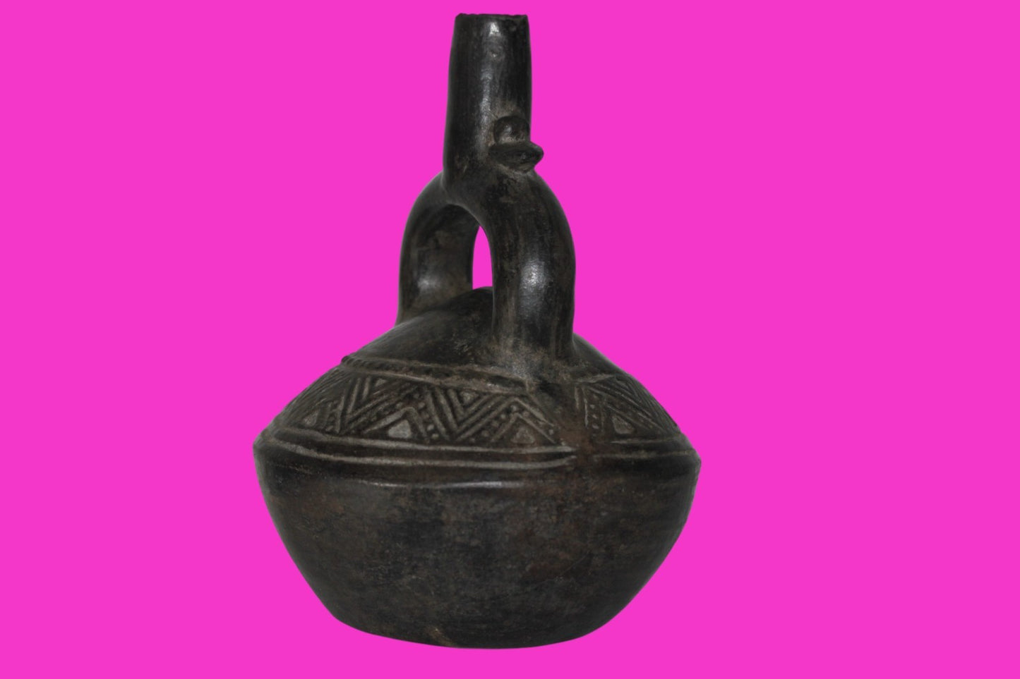 Pre Columbian Artifact Authentic Chimu Stirrup Vessel 900-1400 AD Peru COA 221