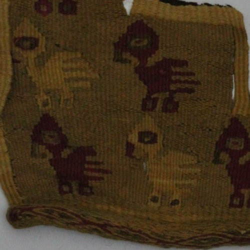 Pre Columbian Artifact Authentic Frameable Textile Border Chancay Peru COA 23