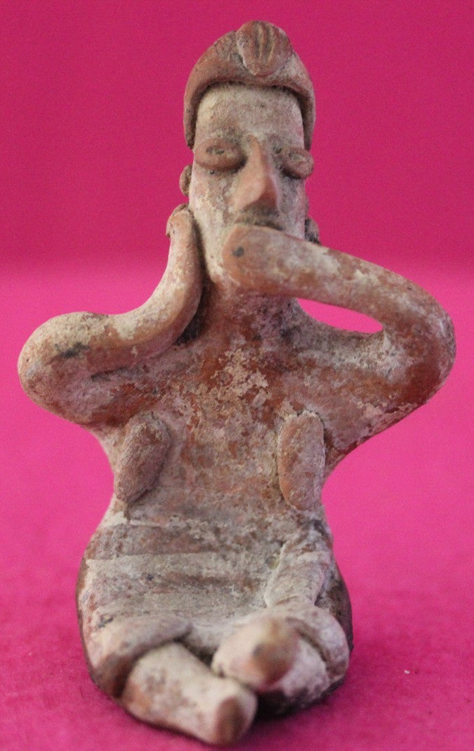 Authentic Pre Columbian Artifact Sleepy Grandma Tomb Figure Colima Mexico COA179