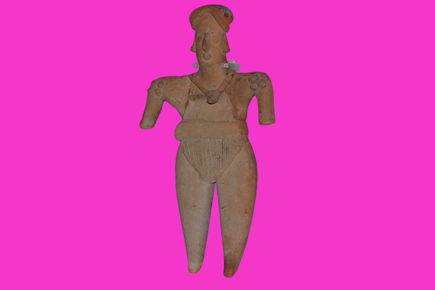 Pre Columbian Artifact 8 Inch Shaman Tomb Figure Colima Mexico 100 BC COA 236