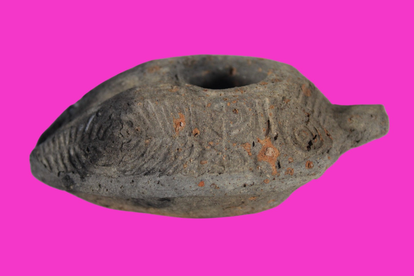 Oil Lamp Holy Land Ancient Artifact Jesus Christ Home Israel 300-600 AD COA 137