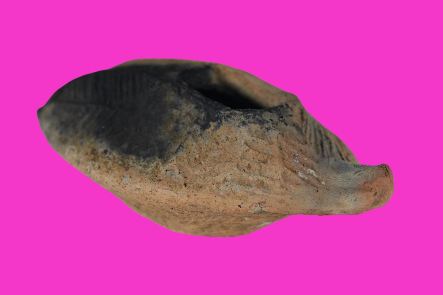 Oil Lamp Holy Land Ancient Artifact Jesus Christ Home Israel 300-600 AD COA 94