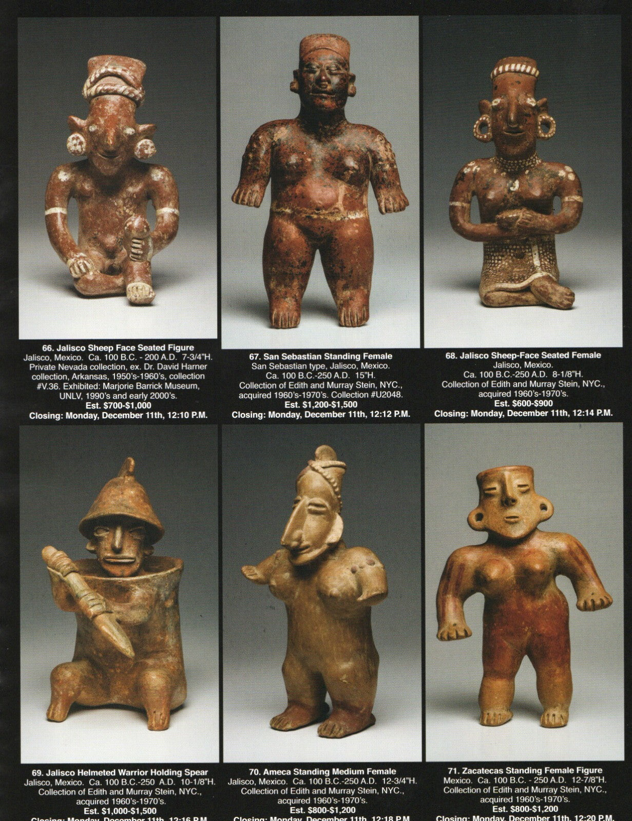 Pre Columbian Artifacts Price & Value Guide Arte Primitivo Auction Catalog #87