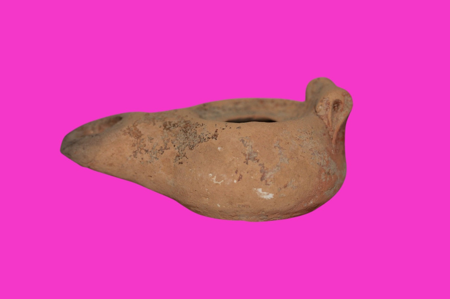 Oil Lamp Holy Land Ancient Artifact Jesus Christ Home Israel 100-400 AD COA J105