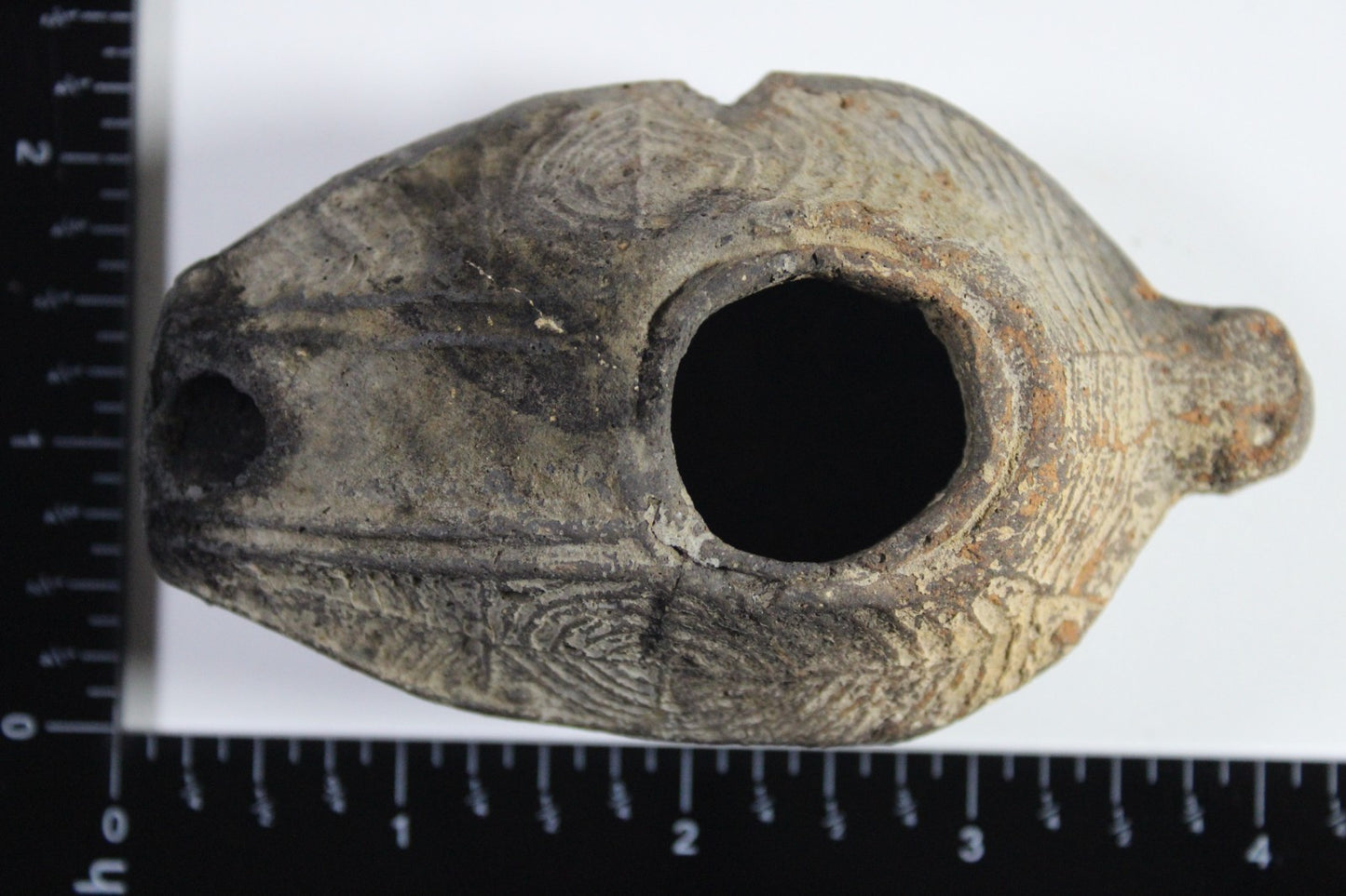 Ancient Holy Land Oil Lamp Artifact 2 Hidden Christian Crosses 300-600 AD COA 88