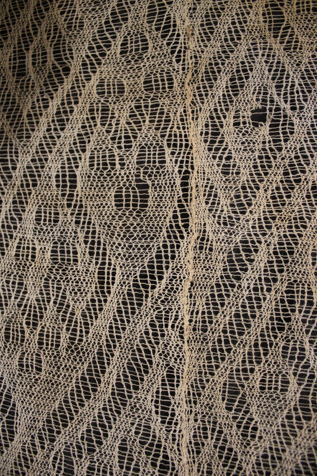 Pre Columbian Authentic Chancay Lace Textile Shroud Spooky Spirits COA