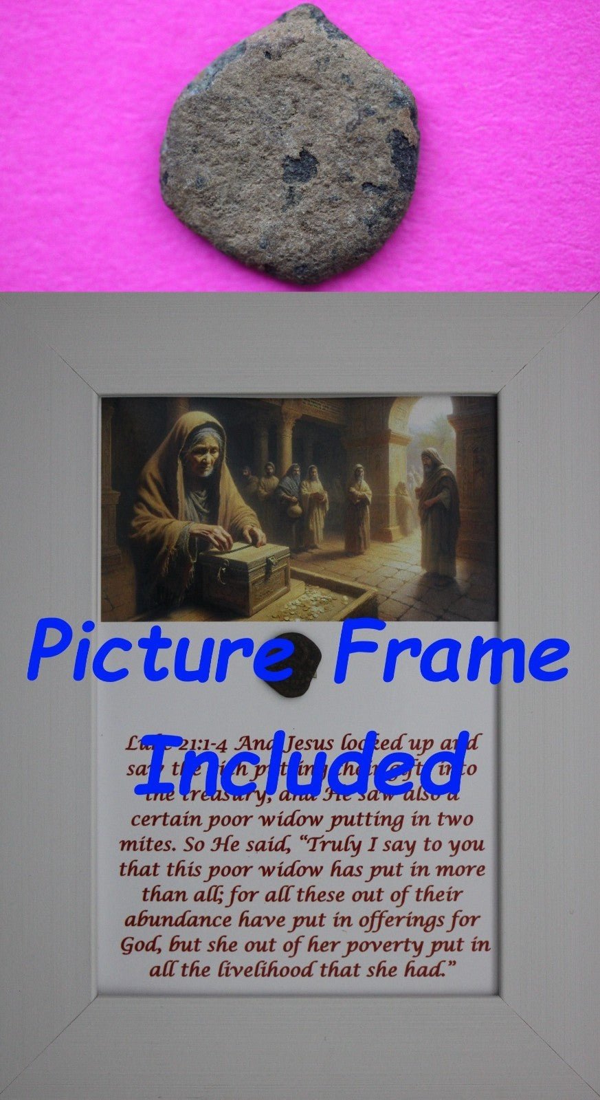Widows Mite Coin Holy Land Artifact Free Display Frame Jesus Christ Lifetime 39
