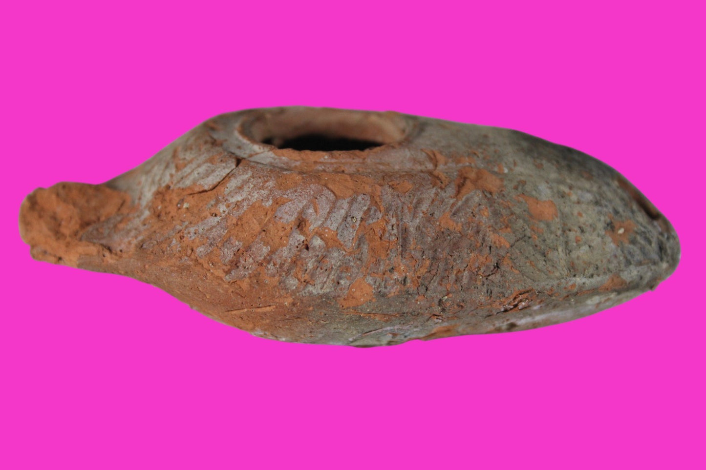 Oil Lamp Holy Land Ancient Artifact Jesus Christ Home Israel 300-600 AD COA 101