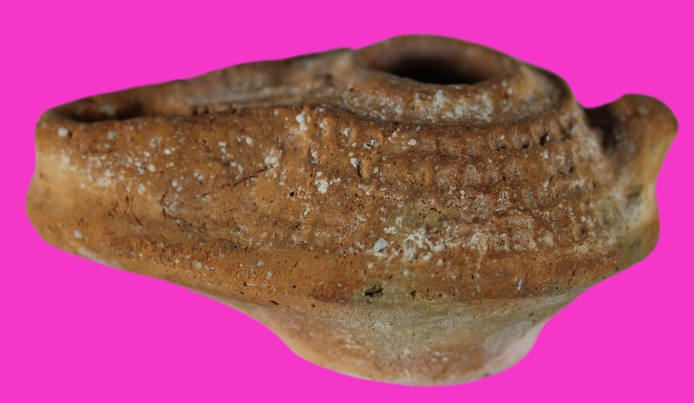 Ancient Holy Land Oil Lamp Artifact Jesus Christ Homeland 100 - 400 AD COA L02