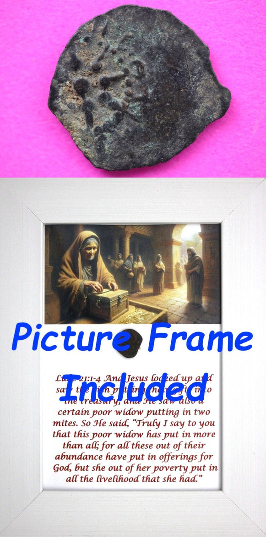 Widows Mite Coin Holy Land Artifact Free Display Frame Jesus Christ Lifetime 118
