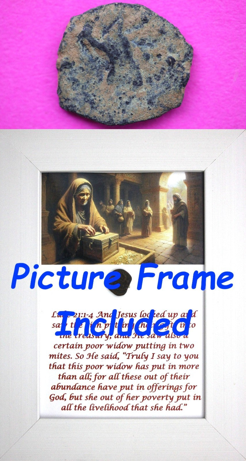 Widows Mite Coin Holy Land Artifact Free Display Frame Jesus Christ Lifetime 116